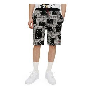 ELEVEN PARIS Mens Black Drawstring Flat Frong Regular Fit Knit Shorts XL